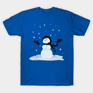 Snowman Statue Sticker T-shirt Niche Pin Pillow T-Shirt